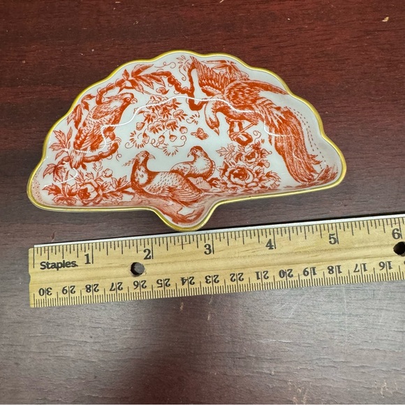 Royal Crown Derby English Bone China Red Aves Trinket Dish - Picture 11 of 13